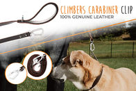 Soft Padded Handle Handmade Dog Leather Leashes Lightweight Natural Brown Color